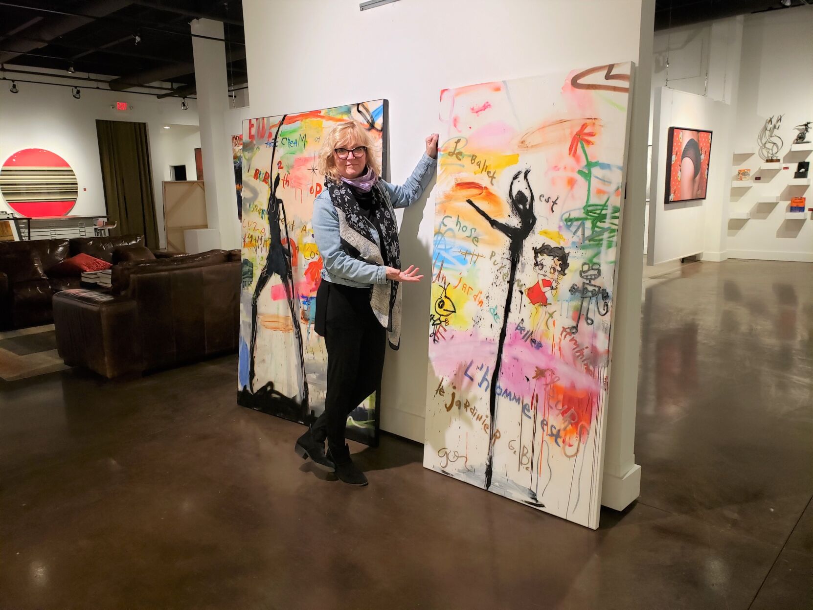 Susan Brewer with paintings by Michael Gorman